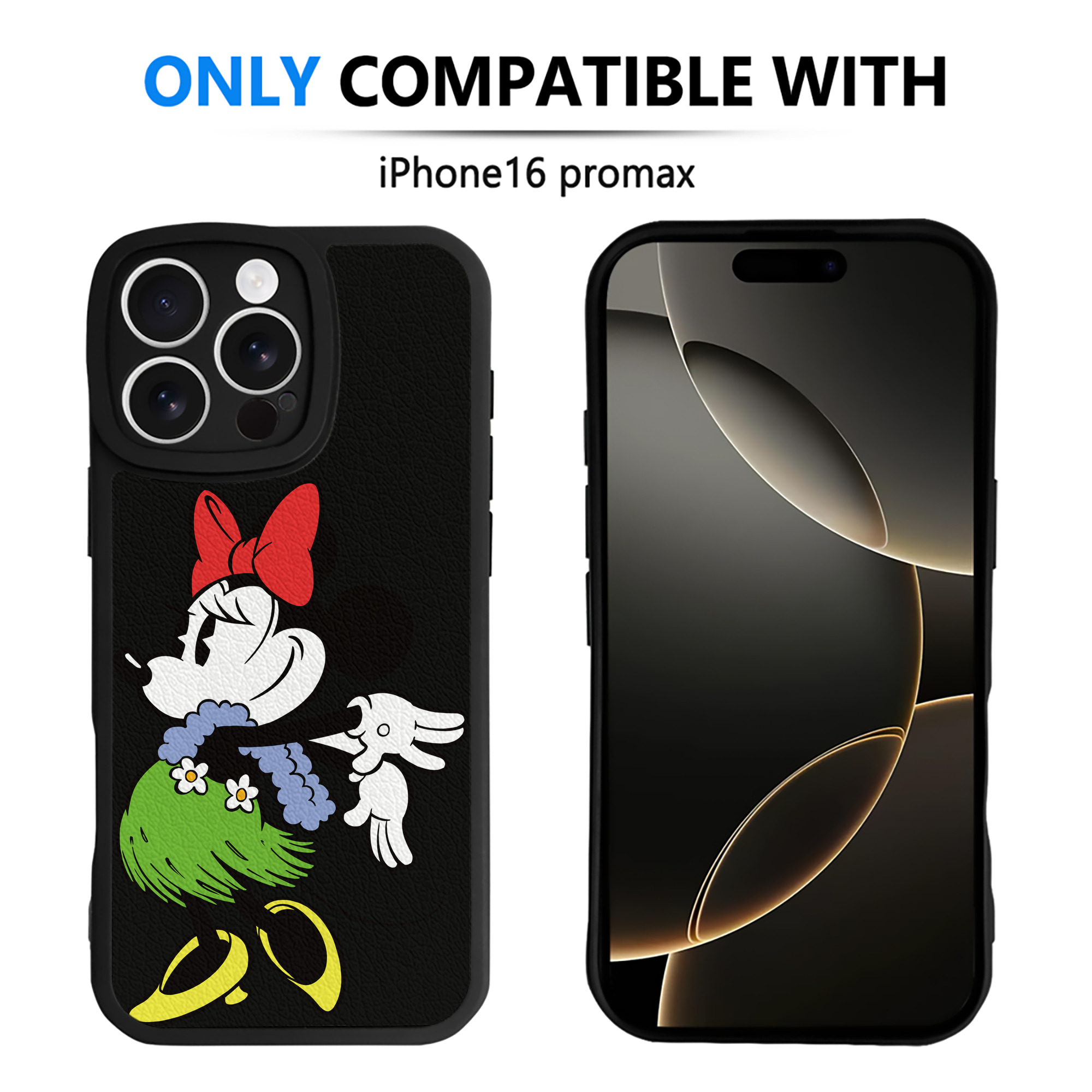 （画像用） ミッキーマウス Mickey Mouse 【iPhone 16シリーズ対応】シリコンスマホケース（レザー調） 材質：シリコン